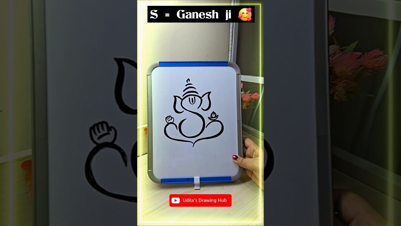 S Letter ✏️ Turns into Lord Ganesha 🐘 | Quick & Easy Drawing ✨🙏 