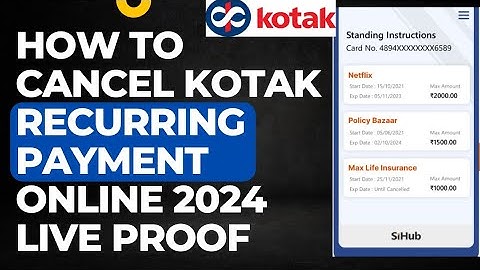 How to Stop Recurring Payment OR Standing Instruction on Kotak Debit Card 2024