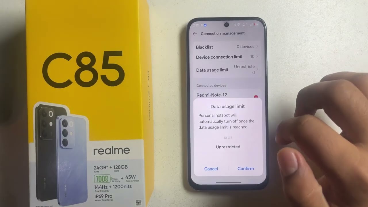 Realme C85/C85 Pro: How to Set Data usage limit on hotspot