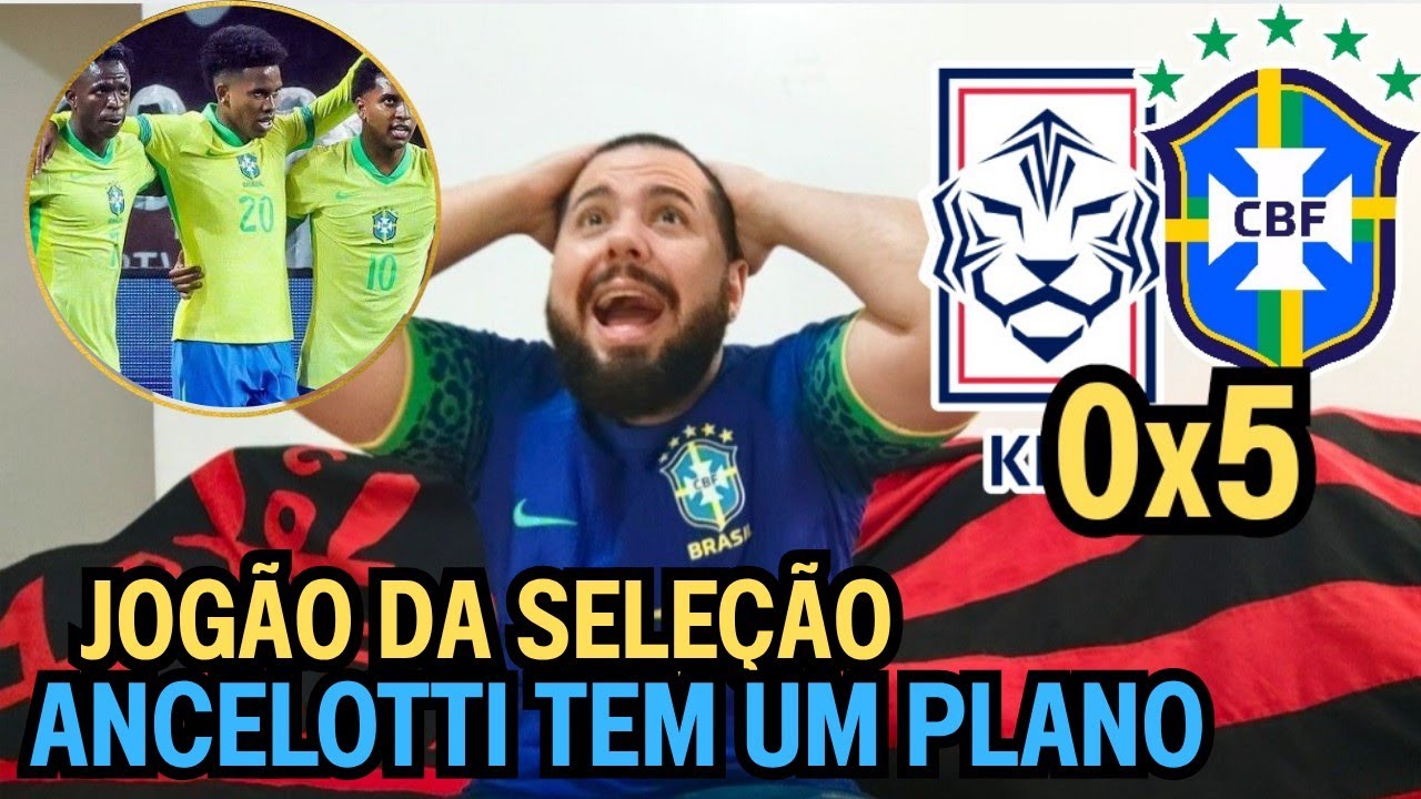 REACT MELHORES MOMENTOS CORÉIA 0X5 BRASIL - GOLEADA BRASILEIRA COM ATAQUE AVASSALADOR