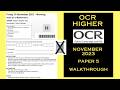 OCR GCSE Maths Higher - November 2023 - Paper 5 - Calculator - Worked Solutions / Walkthrough
