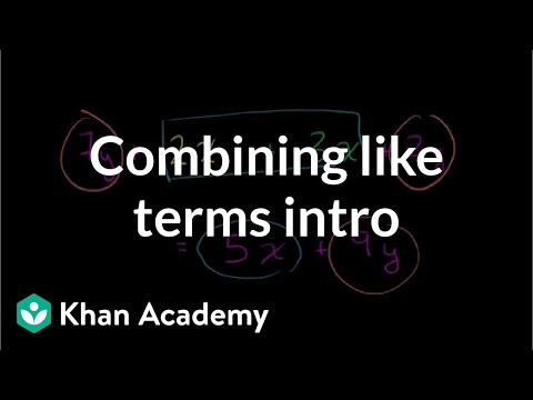 Combining like terms introduction | Introduction to algebra | Algebra I | Khan Academy