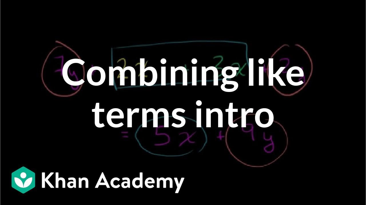 Combining like terms introduction | Introduction to algebra | Algebra I | Khan Academy