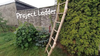 DIY Greenwood Working Rustic Garden Ladder in Ash and Hazel.  Thank You Teacher Gift.