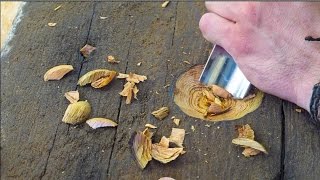Carving A Spoon From 100 Year Old Pine