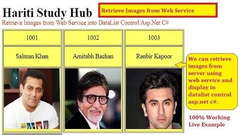Get Images Using Web Service in DataList Asp.Net C# | Hindi | Free Online Classes