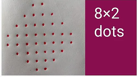 8×2 dots easy rangoli designs | easy kolam | 8 Dots latest rangoli | easy muggulu |