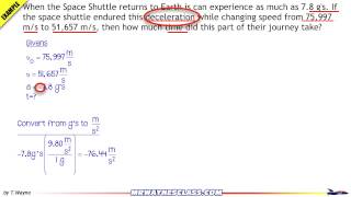 Kinematics Page 4 example 2 Solution