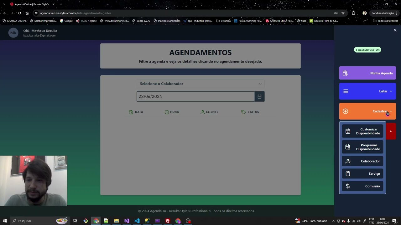 Projeto - MVP - Agenda Online Kezuka Style's - PUCMINAS - Projeto de Extensão - Eixo 5