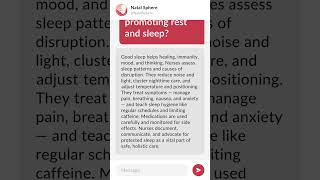 What are the responsibilities of nurses in promoting rest and sleep?