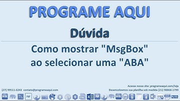 Duvida Excel VBA   Mostrar mensagem ao selecionar planilha
