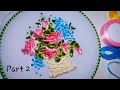 Beautiful Basket with Roses - Part 2 | Ribbon Embroidery | Hand Embroidery | Thêu Giỏ Hoa Hồng