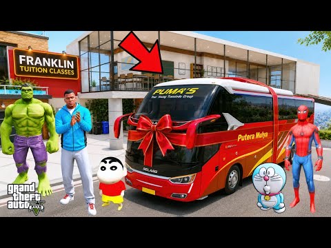 Franklin Start A FRANKLIN TUITION CLASSES & GIFT New BUS Shinchan and All Students in GTA V