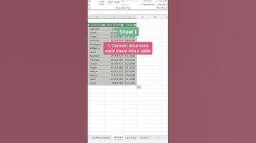 How to combine multiple sheets of data into one! #excel #excelsheets #exceltips