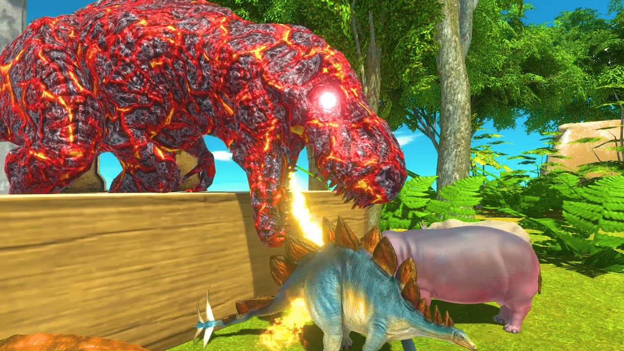 LAVA T-REX DEATH Hide&Seek🔥 -Animal Revolt Battle Simulator