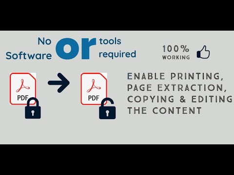 Update How to remove restrictions from a secured pdf file || No Software or tools required