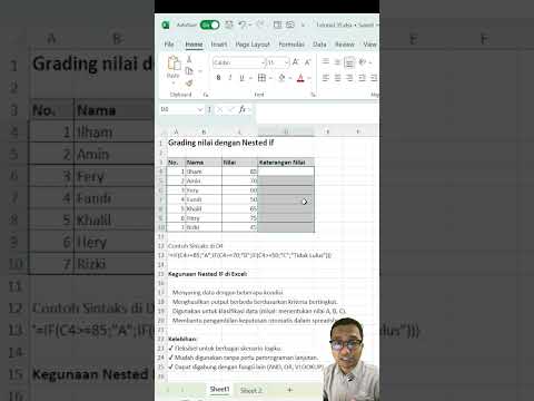 Cara Menggunakan Fungsi IF di Excel untuk Mengolah Data : tutorial-dan-trik-excel-:-menggunakan-fungsi-nested-if-#tutorial