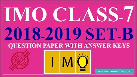 IMO Class-7 2018-19 Set B International Mathematics Olympiad SOLVED PAPER |  previous year paper