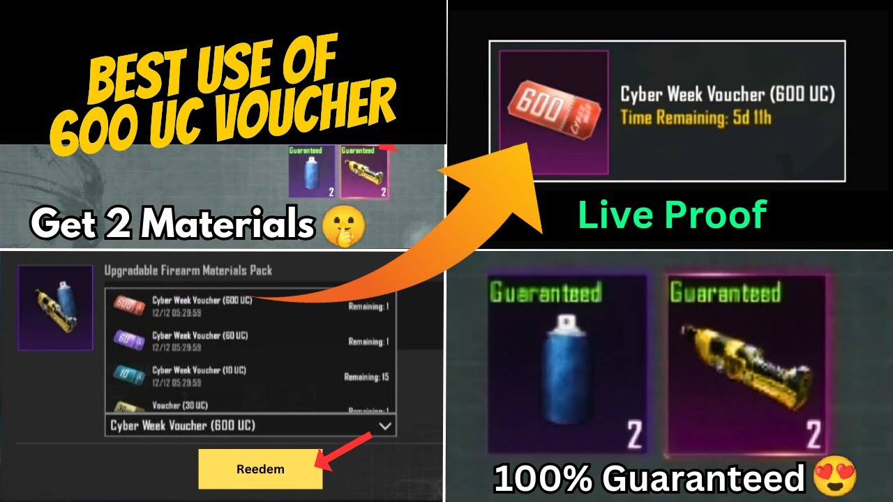 How to use CYBER WEEK 600 UC voucher in BGMI/PUBG