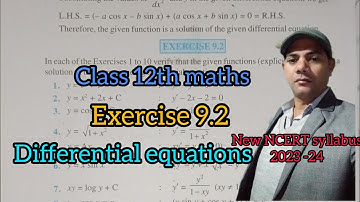 One shot ex 9.2| 12th math ex 9.2| class 12th math ex 9.2| differential equations chapter 9
