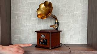 昭和レトロフォン 東京ブギウギモデル｜蓄音機風スピーカー 名曲50曲