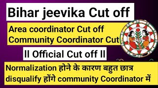 Area Coordinator or Community Coordinator Cut off l Bihar jeevika official Cut off l Normalisedscore