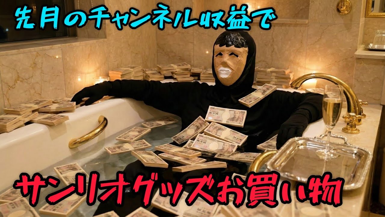 【12月度】チャンネル収益でサンリオグッズ買いまくるぞォォォォォ！！！！