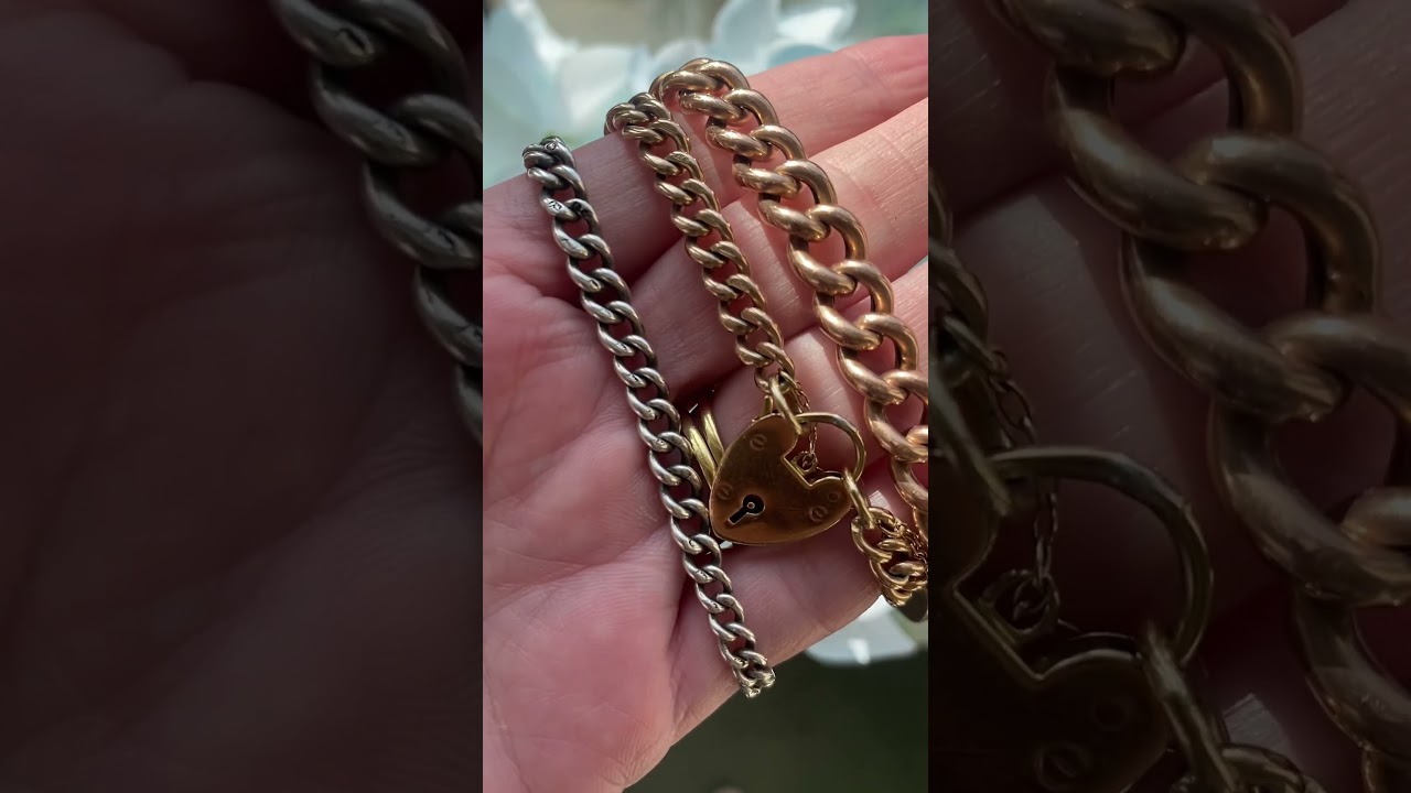 Antique mix of 9ct gold and silver bracelets 