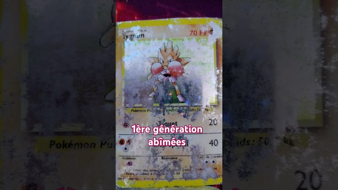 Tygnon carte pokémon : 1ère génération très abîmées😥 (souvenir d'enfance) 
