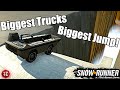 SnowRunner: BIGGEST TRUCKS vs BIGGEST JUMP!