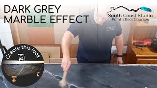 Dark Grey Marble Paint Technique