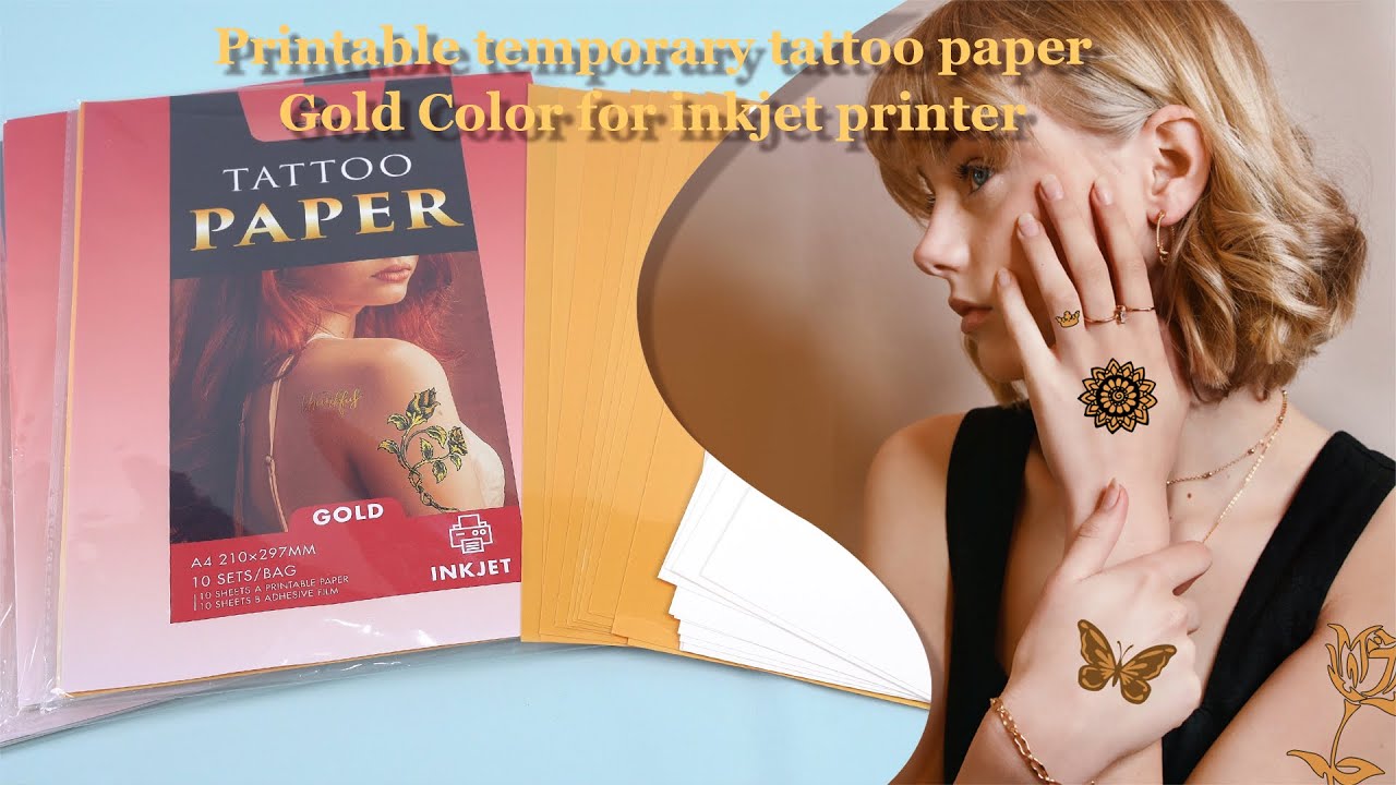 YESION Printable temporary tattoo paper Gold Color for inkjet