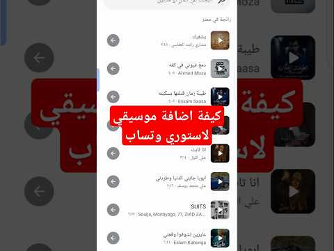 كيفية اضافة موسيقي بالاستوري في وتساب وتساب  