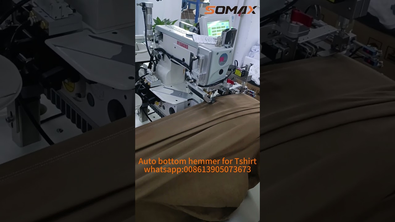 Non seam joint Tshirt  Automatic bottom hemmer with Pegasus machine head  ~