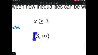 Algebra 2 - Interval Notation