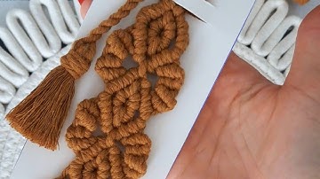 DIY Macrame bookmark with 4 cords pattern | Tutorial