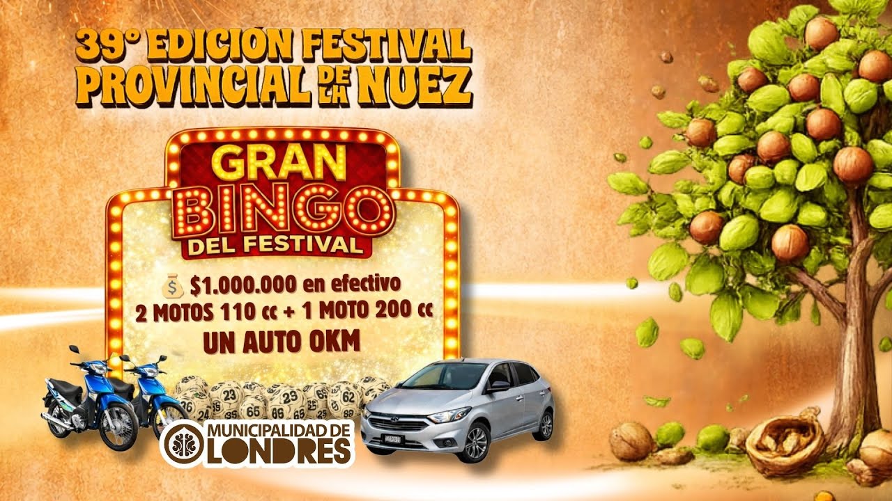 SORTEO DEL BINGO 39° FESTIVAL PROVINCIAL DE LA NUEZ - LONDRES - BELEN, CATAMARCA