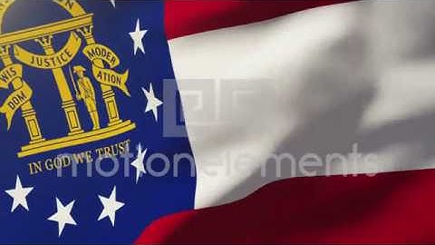 Georgia Flag Waving In The Wind. Looping Sun Rises Style. Animation Loop Stock Animation