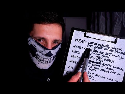 Face Measuring ASMR (personal attention, drawing, face attention and touching, whisper, male asmr)