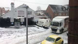 NISA Truck delivering to Christchurch Road Shops - reversing down Whitley Park Lane