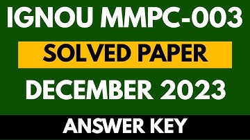 IGNOU MMPC-003 December 2023 Full Solved Exam Paper | Business Environment | MBA | Hindi