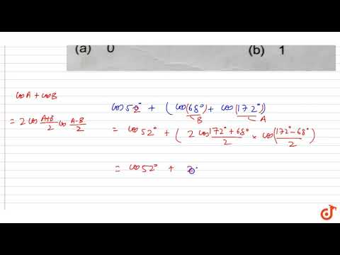 The value of `cos 52^@ + cos 68^@ + cos 172^@`