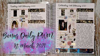 Daily Plan With Me ✿ Functional Flexi Planner ✿ Tilly Journals ✿ Print Petticoat Bandit ✿ 1st Mar 21