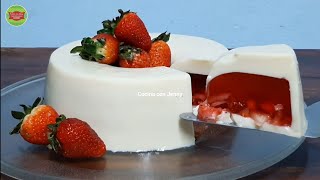 Gelatina rellena con fresas - sobremesa facil