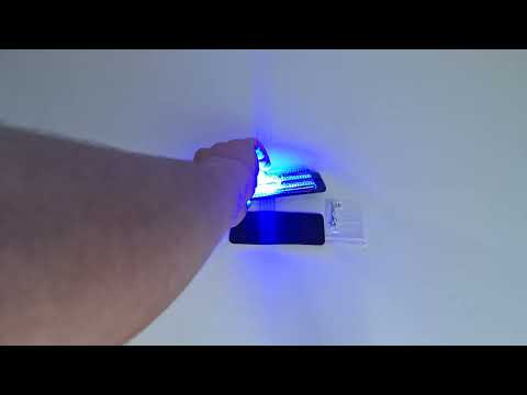 Стробоскоп мигалка в решетку автомобиля синий красный накладной 24led, видео 1