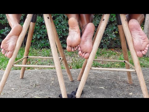 Feet under the chair with Maya 👯‍♀️