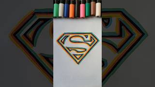 Superman logo glitch art 🎨#trendingart #viralart #sketchart #poscamarkers #artistomg #artandcraft