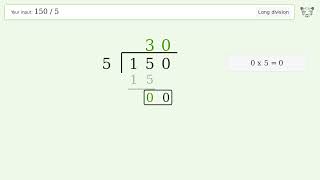 150/5 Long Division — Step-by-Step | Tiger Algebra Solver