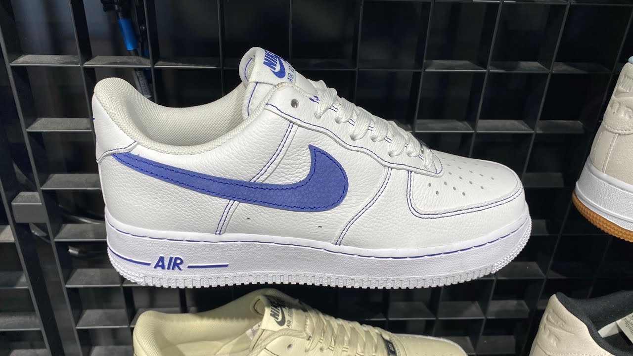 ★Nike★ Air Force 1 07 LV8 M White Deep Blue HQ203710 Nike Air Force 1 '07 LV8 “Contrast Stitch” (White/ Deep