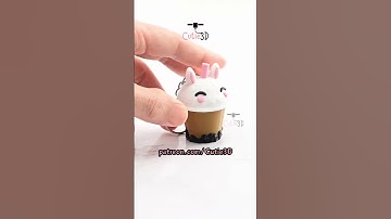 🐰 Cutie3D Bunny Boba Tea Cup Keycap Clicker Keychain #shorts #3dprinting #clicker #keychain